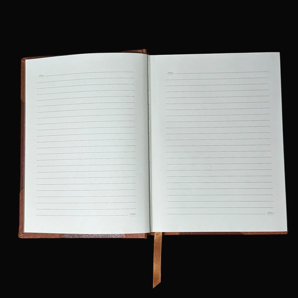 ArtWorks International Brown Leather Lined Journal Gold Gilt Edge Ribbon